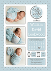 FOLDED Hello world blue polka dot frame boy thank you note 