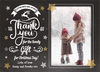 FOLDED Photo Thank You Greetings Card, Family Photo Xmas Thank You Cards