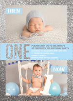 Personalised boy photo 1st birthday invites