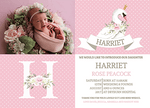 FOLDED Make Baby Girl Thank You Cards with Your Own Photo | Personal Moments | Personalized Design