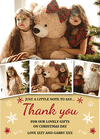 FOLDED Custom Family Christmas Thank You Cards, Custom Printed Christmas Thank You Cards