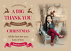 FOLDED Christmas Gift Thank You Cards, Personalised Family Christmas Thank you Cards