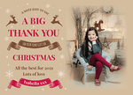 FOLDED Christmas Gift Thank You Cards, Personalised Family Christmas Thank you Cards
