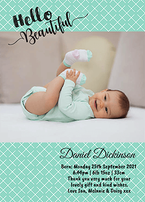 FOLDED Create Lasting Memories with Personalised Baby Thank You Cards with Photo for Boys | Personal Moments