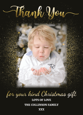 FLAT Personalised Xmas Thank You Cards, Family Christmas Thank You Cards