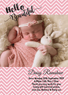 FLAT Hello Beautiful Baby Girl Thank You Cards
