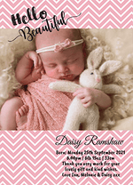 FLAT Hello Beautiful Baby Girl Thank You Cards