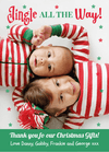 FLAT Christmas Thank You Cards from Family, Christmas Thank You Photo Cards
