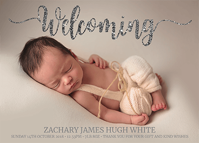 FOLDED Make Your Baby's Thank You Notes Special with Personalised Photo Cards for Boys | Personal Moments