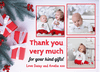 FOLDED Photo Personalised Thank You Cards, Christmas Gift Thank You Photo Cards