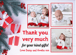 FOLDED Photo Personalised Thank You Cards, Christmas Gift Thank You Photo Cards