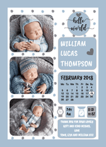 FOLDED Custom Baby Boy Thank You Cards with Personalised Photos - Fast Shipping