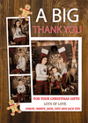 FLAT Christmas Photo Frame Thank You Cards, Photo Personalised Thank You Card Pack