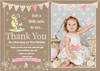 FOLDED Winnie The Pooh Baby Girl Thank You Cards