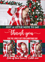 FOLDED Christmas Photo Thank You Cards, Christmas Thank You Card Pack