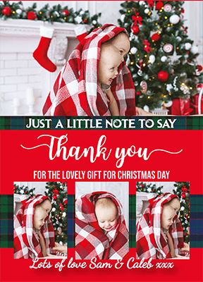 FOLDED Christmas Photo Thank You Cards, Christmas Thank You Card Pack