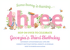 Girl Peter Rabbit Third Birthday Invites Personalised