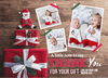 FLAT Christmas Thank You Cards With Personalised Photo + Envelopes