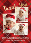 FLAT Christmas Photo Thank You Cards, Personalised Christmas Thank You cards
