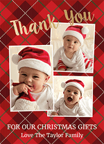 FLAT Christmas Photo Thank You Cards, Personalised Christmas Thank You cards