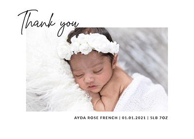 Baby girls sleeping Design thank you notes