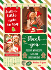 FOLDED Photo Greetings Thank You Card, Personalised Photo Xmas Thank you Cards
