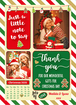 FOLDED Photo Greetings Thank You Card, Personalised Photo Xmas Thank you Cards