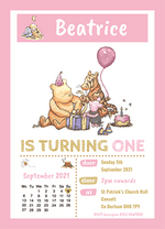 Personalised Pink Winnie The Pooh Invites