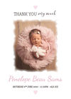 Personalised Cute baby girl Thank You note