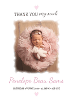 Personalised Cute baby girl Thank You note