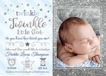 FOLDED Twinkle Twinkle Baby Boy Thank You Cards