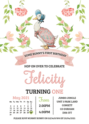 Jemima Puddleduck Invitations