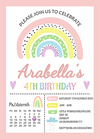 Personalised Rainbow Girl Invites