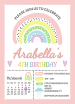 Personalised Rainbow Girl Invites