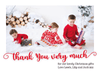 FOLDED Custom Family Christmas Thank You Cards, Personalised Photo Xmas Thank You  Card