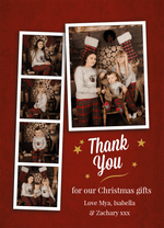 FOLDED Christmas Thank You Card With Photo, Thank You Note Card