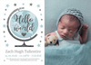 FOLDED Globe Baby Boy Thank You Cards