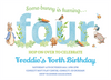Boy Peter Rabbit Fourth Birthday Invites Personalised