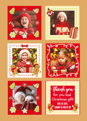 FLAT Custom Christmas Thank You Cards, Baby Christmas Thank You Card Pack