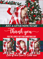 FLAT Christmas Photo Thank You Cards, Christmas Thank You Card Pack