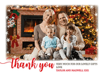 FLAT Christmas Personalised Thank You Cards From New Baby, Xmas Thank You Cards Family Photo