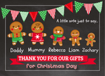 FOLDED Family Holiday Thank You Cards, Custom Festive Christmas Time Thank You Cards