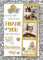 FOLDED Photo Insert Christmas Thank You Cards, Personalised Christmas Thank You Cards