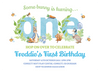 Boy Peter Rabbit First Birthday Invites Personalised