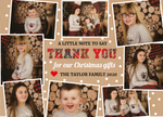 FOLDED Xmas Thank You Cards From Children, Christmas Photo Thank You Cards