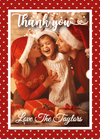 FOLDED Personalised Kids Christmas Thank You Cards, Christmas Baby Thank You Cards