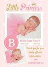 FOLDED Personalized New Baby Girl Thank You Cards with Photo | Custom Baby Thank You Notes