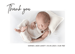 Baby Boys sleeping Design thank you notes 