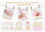 FLAT Design Personalized Baby Girl Thank You Cards with Your Own Photo | Personal Moments | Free Shipping