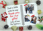 FOLDED Thank You Note, Personalised Xmas Thank You Card